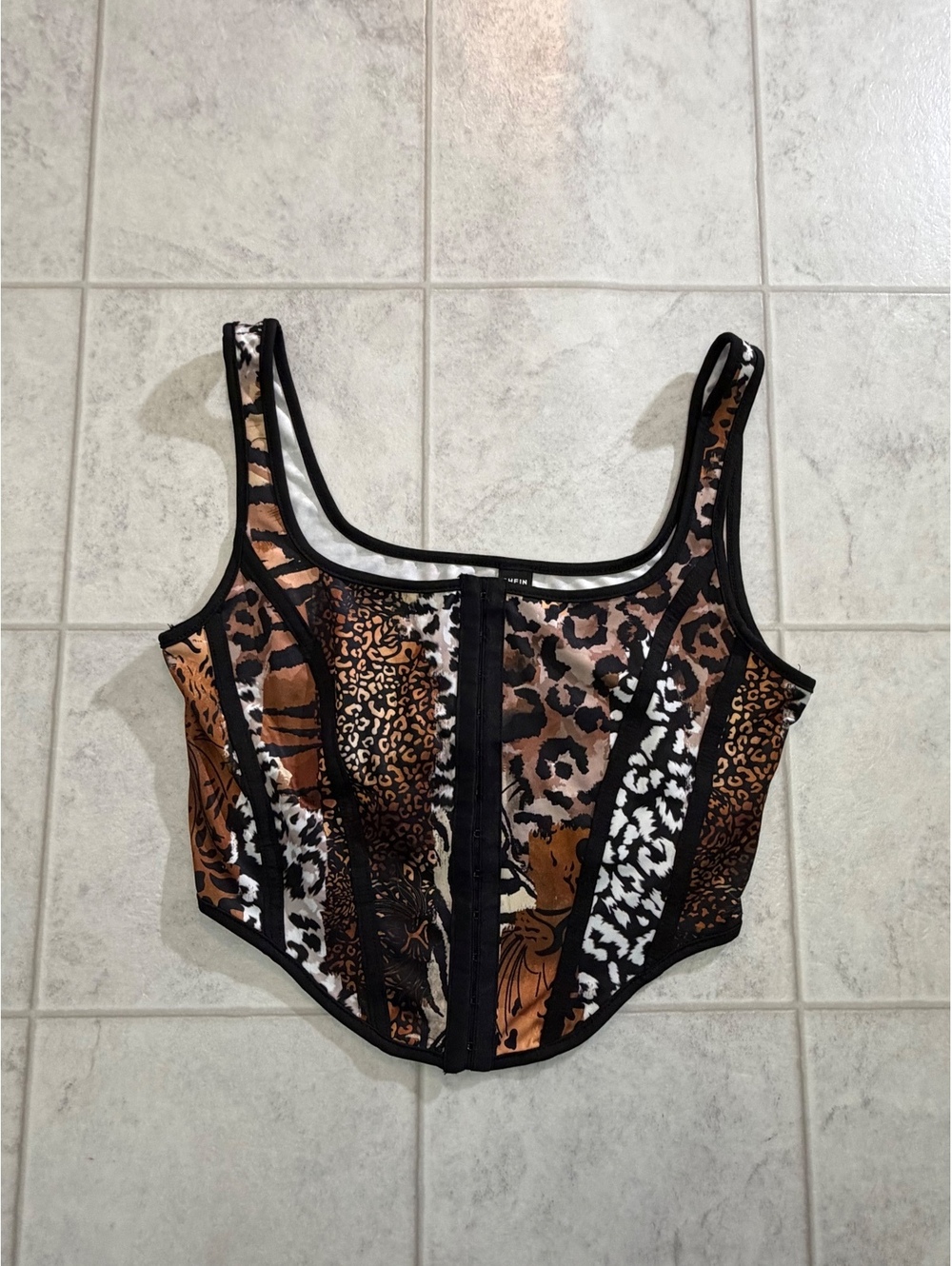 SHEIN Animal Print Corset Top Size M